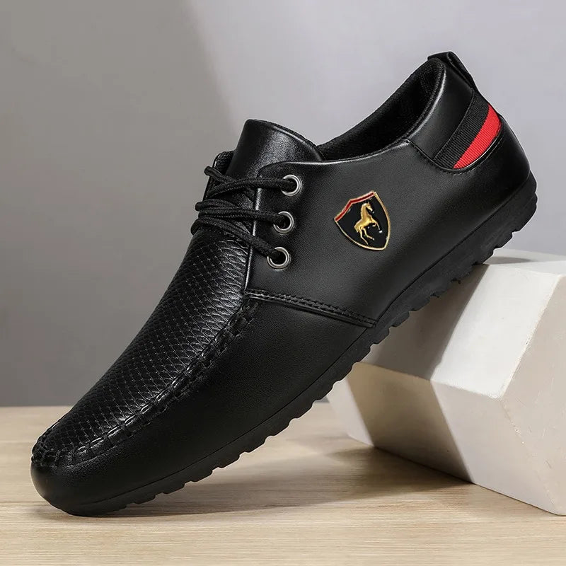 Men's Casual PU Loafers – Lightweight Rubber Sole