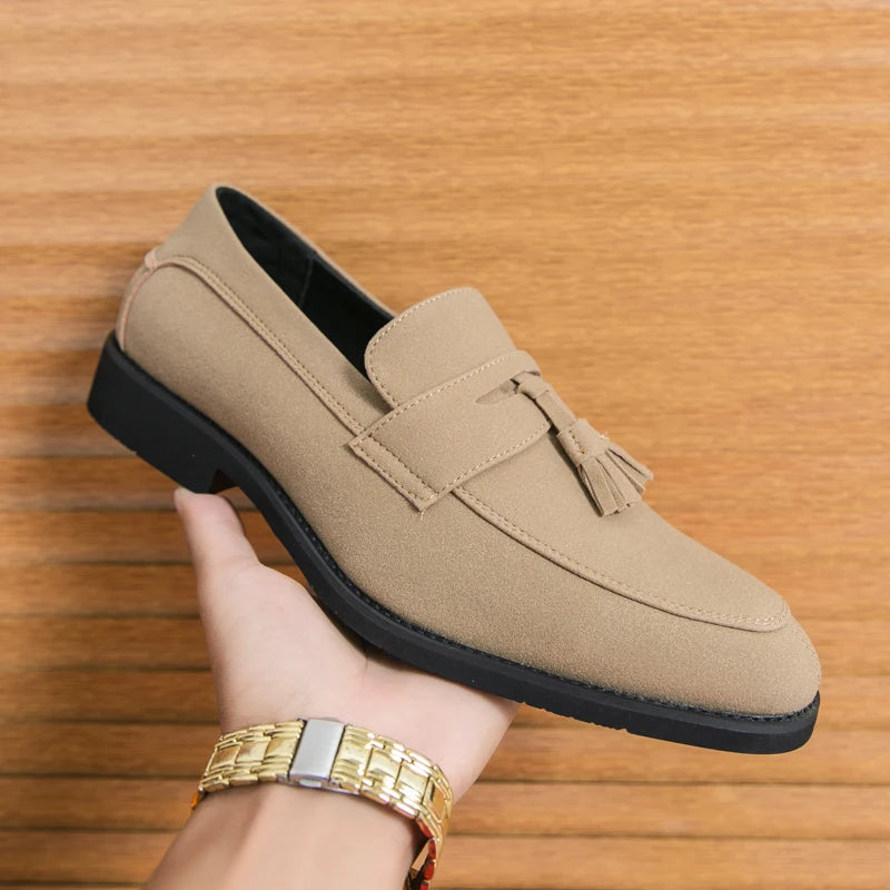 Men’s Tassel Suede Loafers Casual Business Dress Shoes