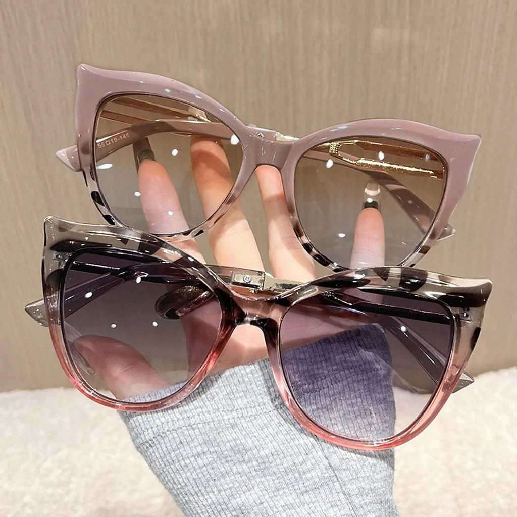 Women’s Cat Eye Oversized Sunglasses UV400 Big Frame