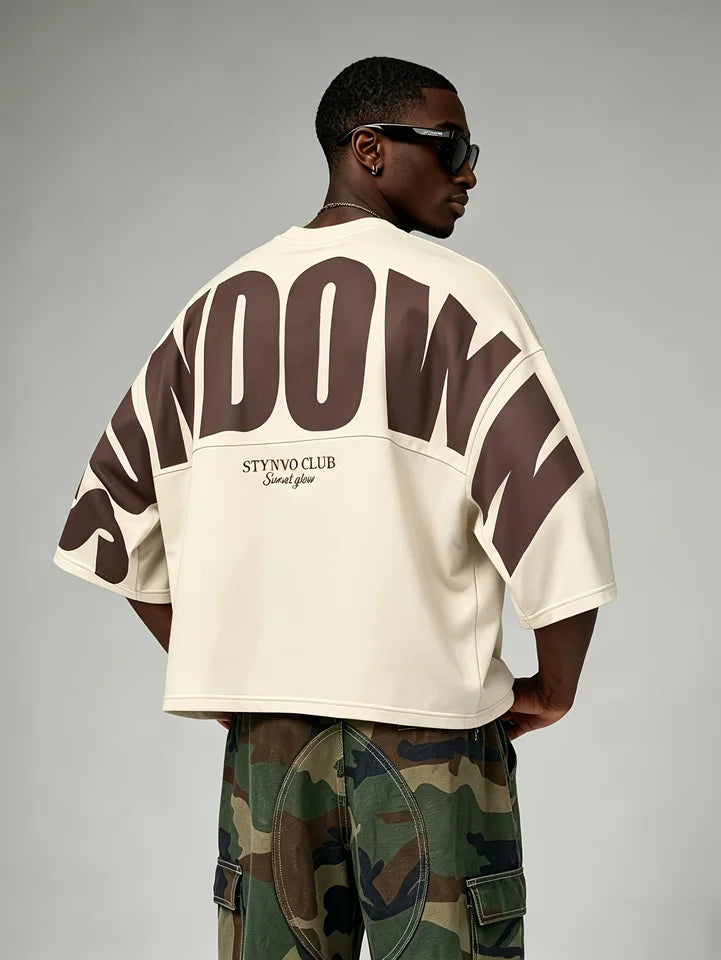 Oversized Y2K Letter Print Streetwear Cropped T-Shirt