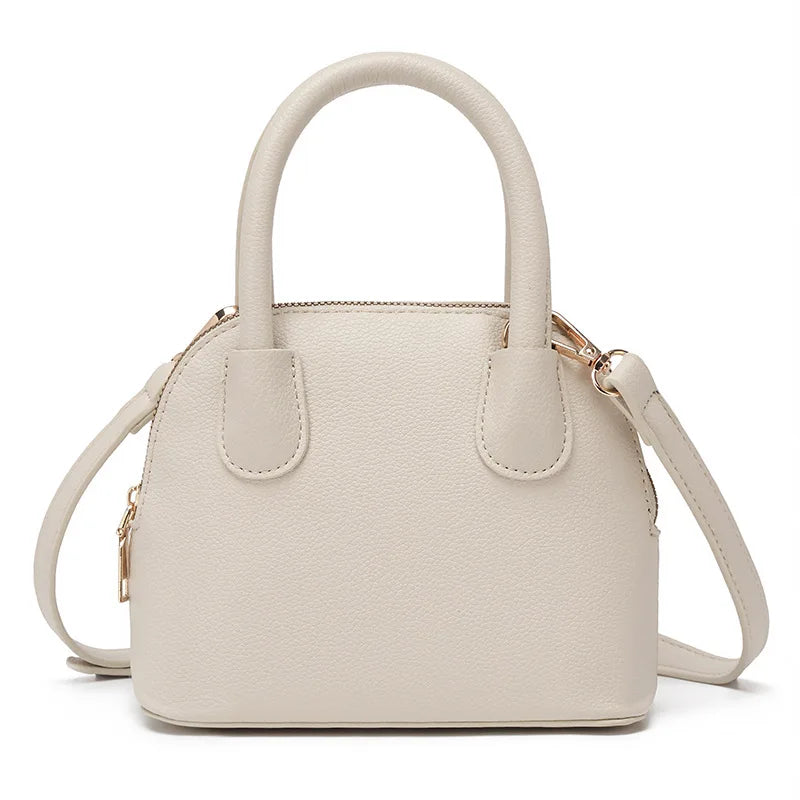 beige Color Women’s PU Mini Crossbody Bag Casual Zipper Handbag