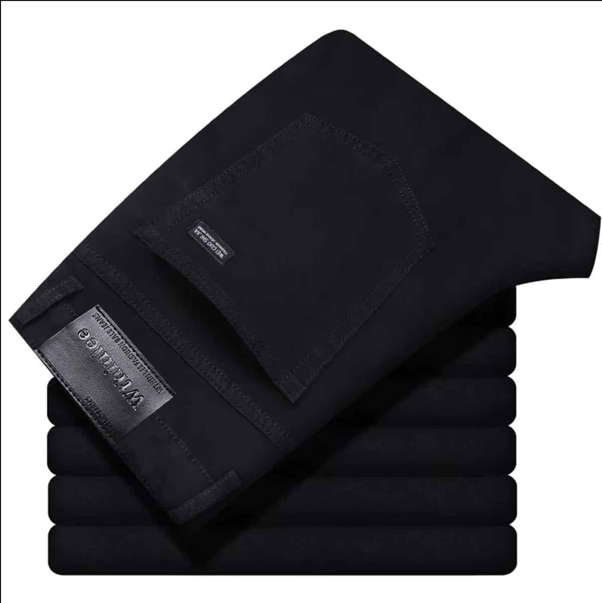 Men's Straight Fit Business Jeans Classic Denim Pants