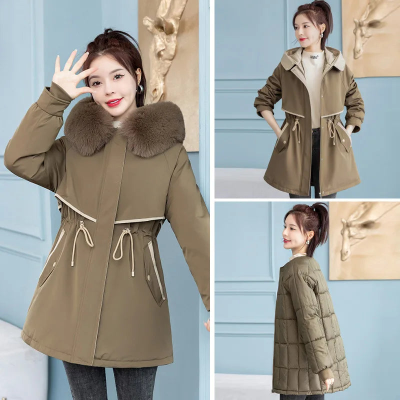 Women’s Long Winter Parka With Removable Liner Hood