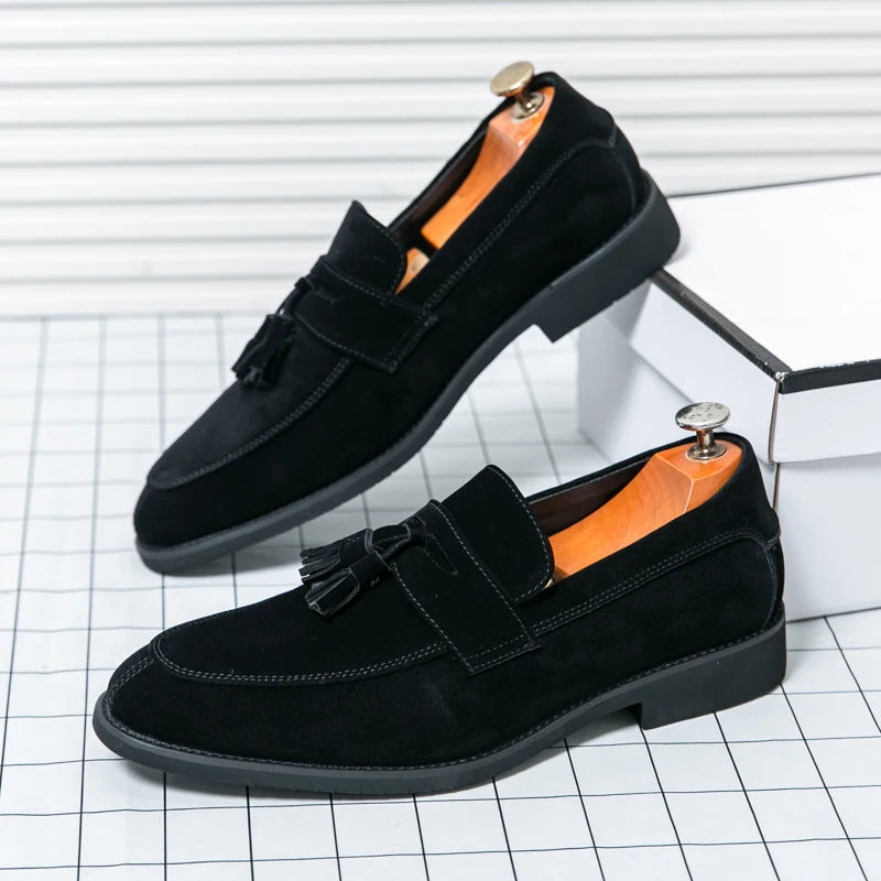 Men’s Tassel Suede Loafers Casual Business Dress Shoes