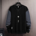 Men’s Patchwork Crewneck Sweatshirt Casual Streetwear