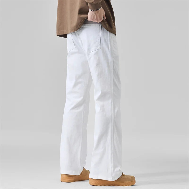 Men’s Extra Long White Straight Leg Jeans
