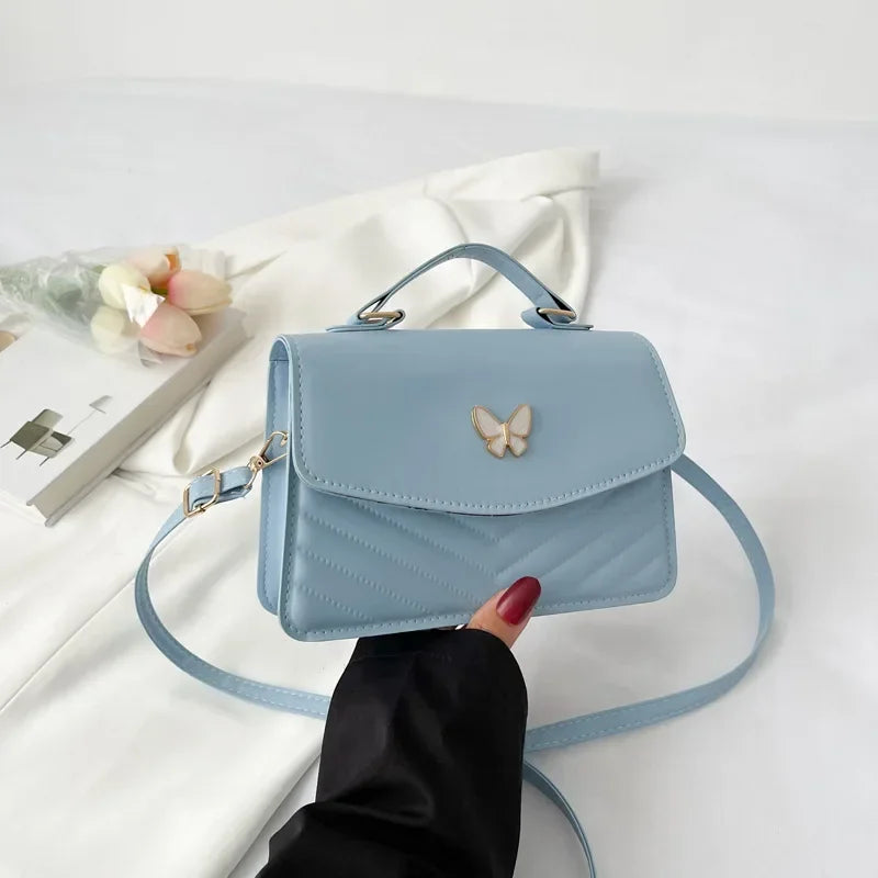 Women's PU Leather Crossbody Bag Small Square Tote