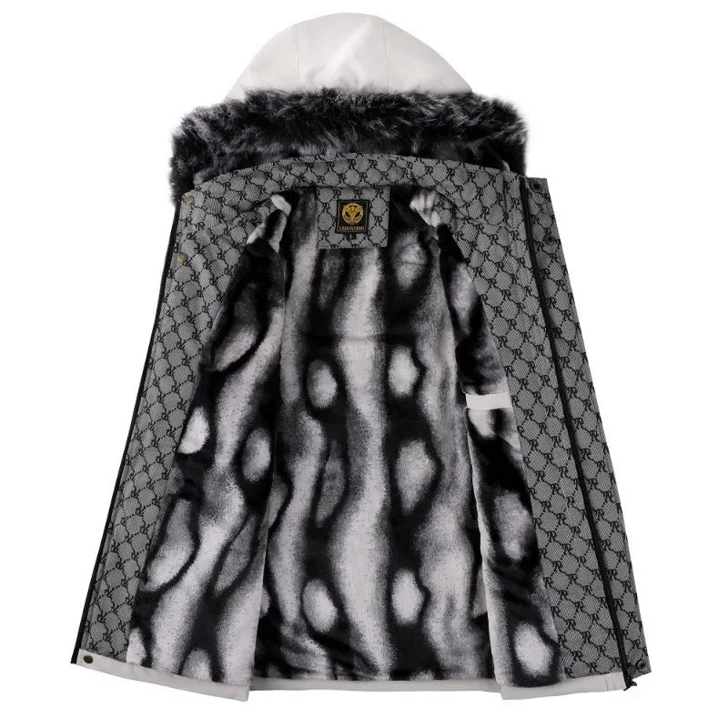 Men’s Hooded Winter Parka Jacket With Fur Collar
