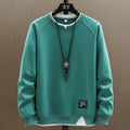 Men’s Patchwork Fake Two-Piece Casual Sweatshirt