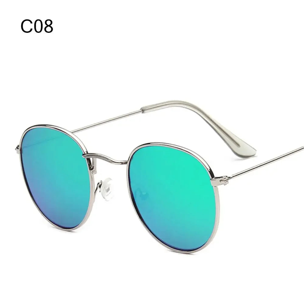 C08 Color Vintage Round Metal Sunglasses With UV400 Protection