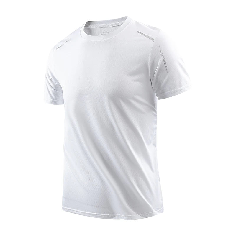 White Color Men’s Quick Dry Running T-Shirt – Breathable Sports Top