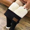 Alphabet black Color Women’s Fleece Lined High Waist Leggings for Winter