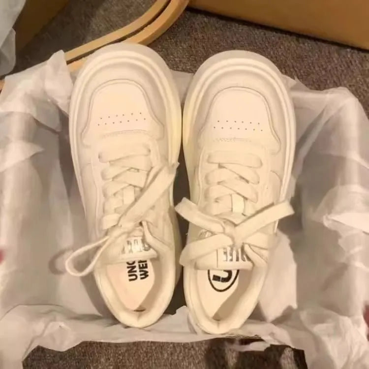 Women’s Platform White Sneakers – Height Boost & Comfort