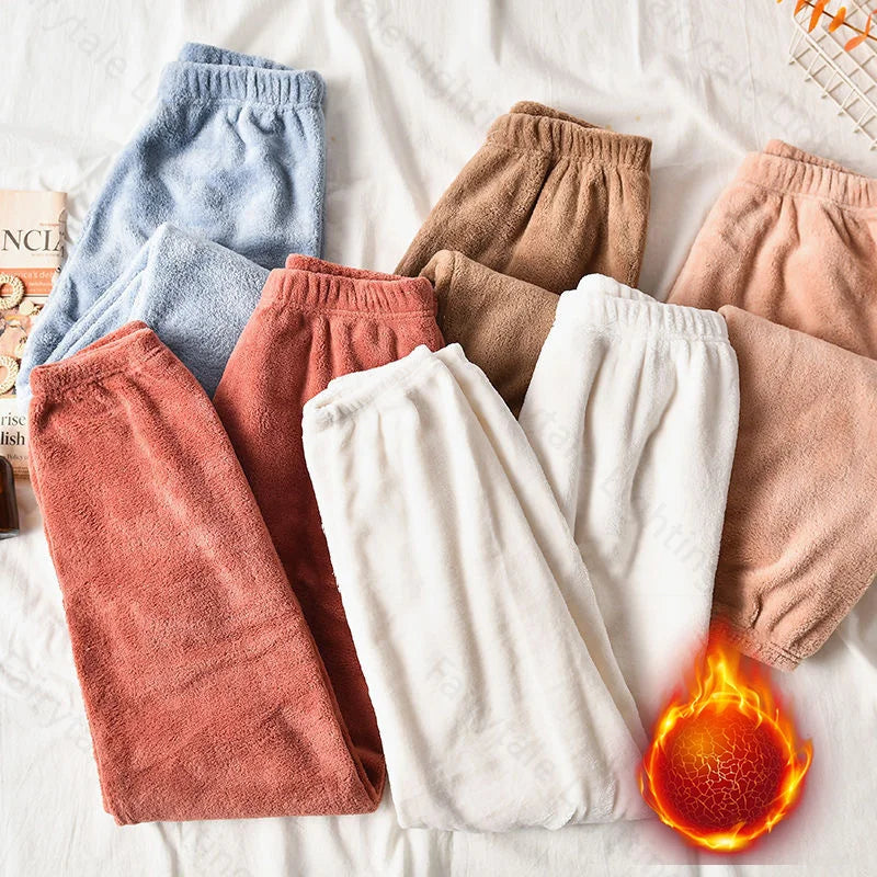 Women’s Plush Fleece Lounge Pants Winter Sleepwear