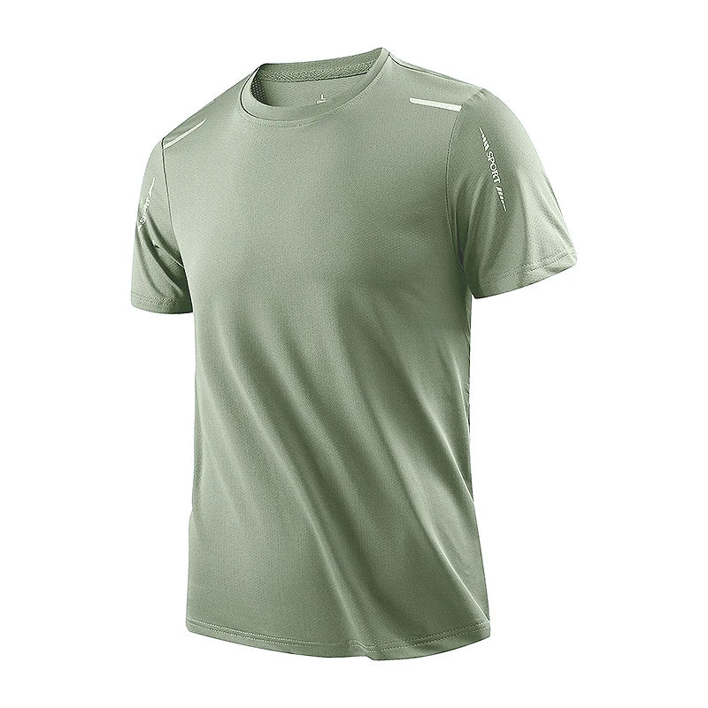 Green Color Men’s Quick Dry Running T-Shirt – Breathable Sports Top