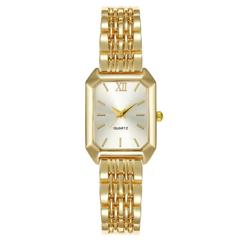 Women’s Gold Square Quartz Watch – Minimalist Bracelet