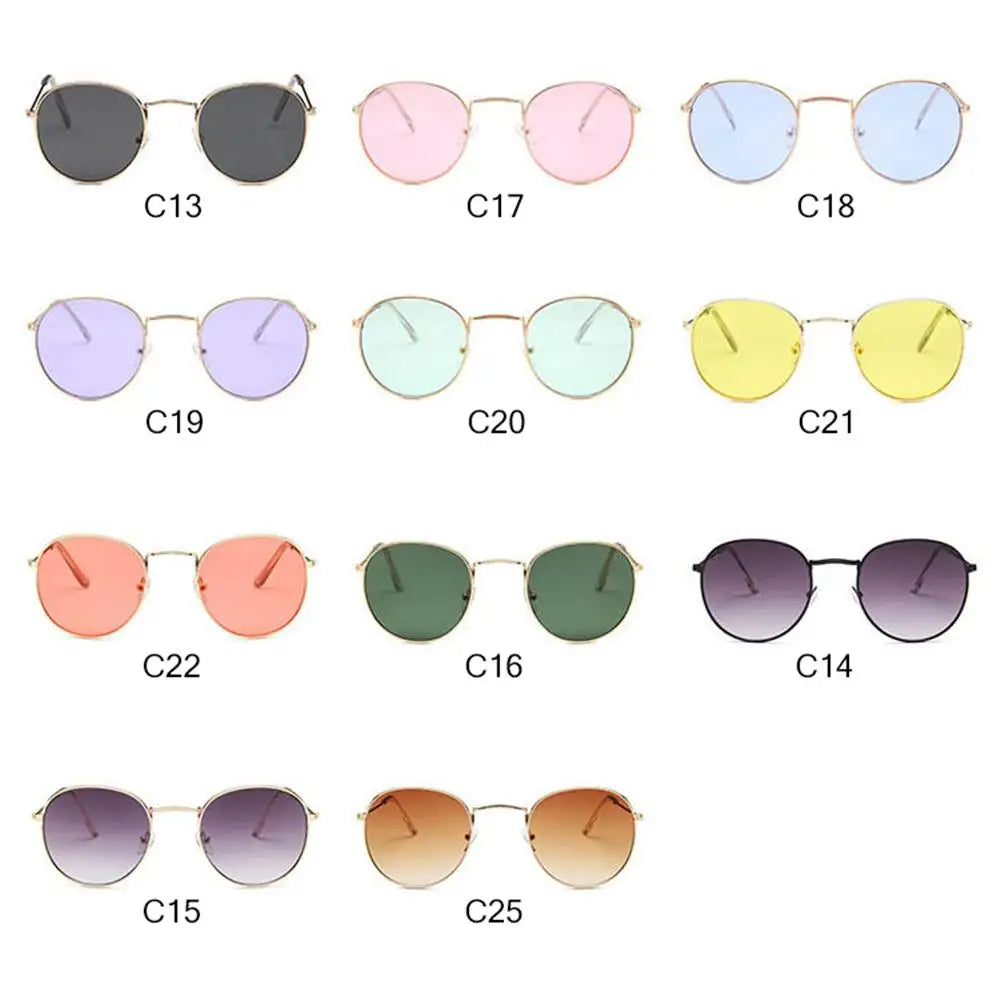 Vintage Round Metal Sunglasses With UV400 Protection