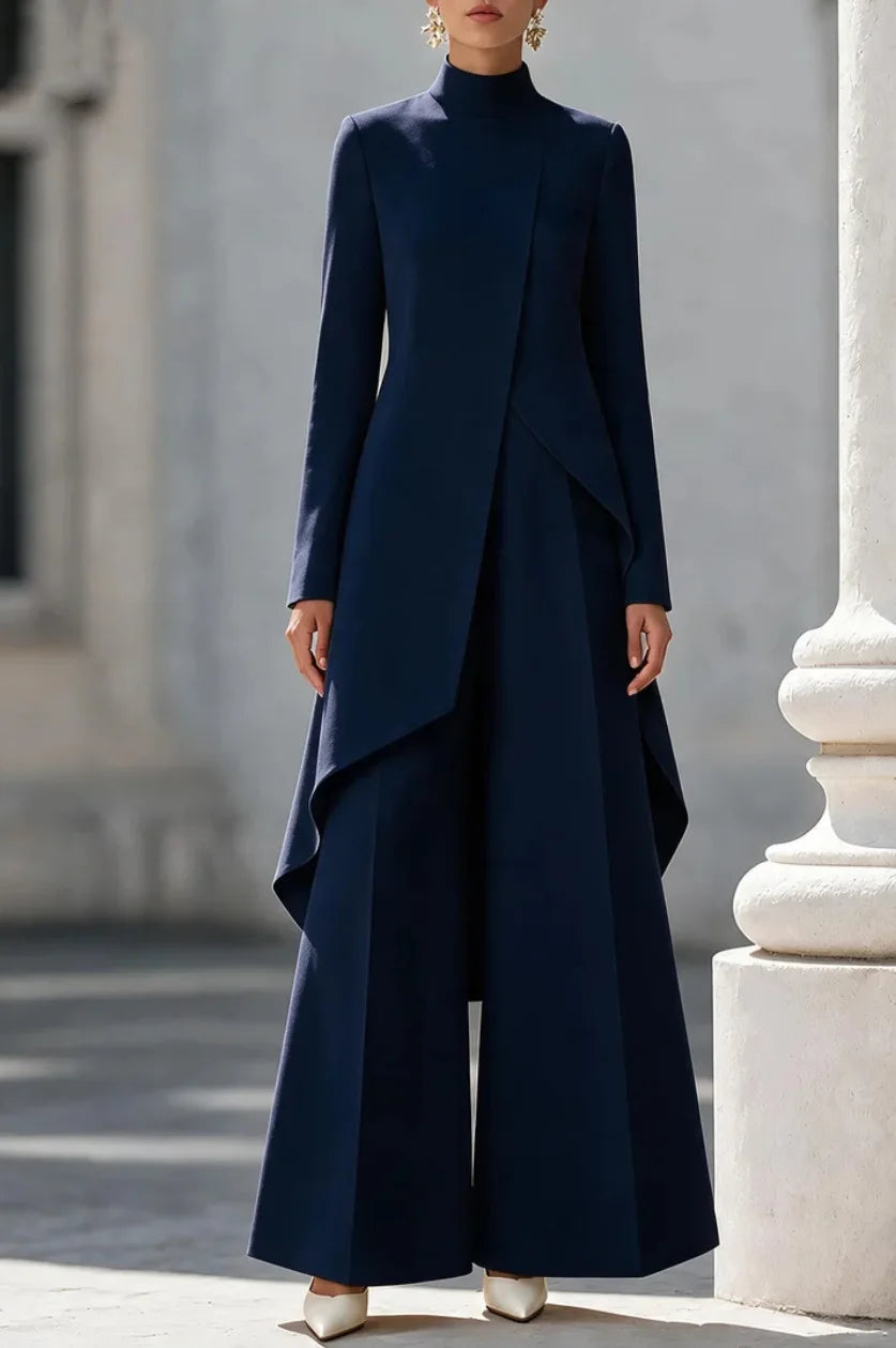 Women’s Wide Leg Pants Set With Long Sleeve Top