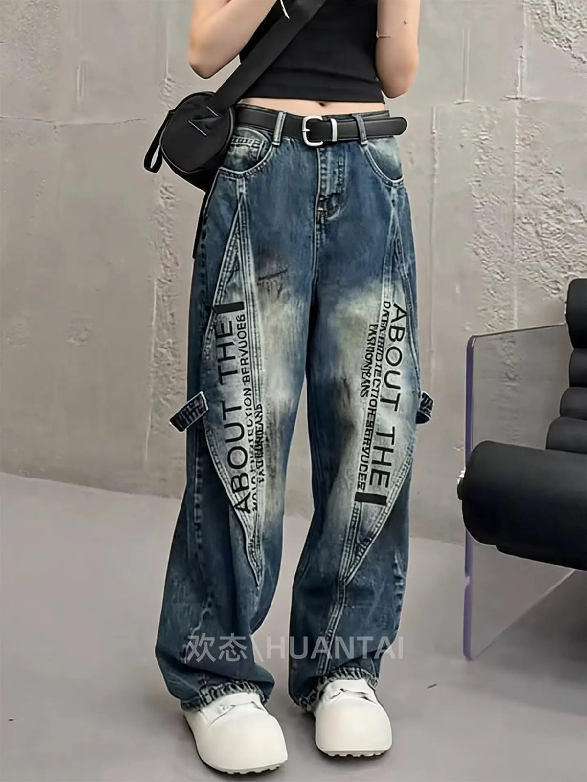 Women’s Tie-Dye Cargo Pants High Waist Wide Leg