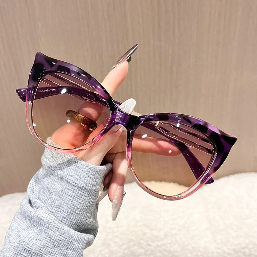 Women’s Cat Eye Oversized Sunglasses UV400 Big Frame