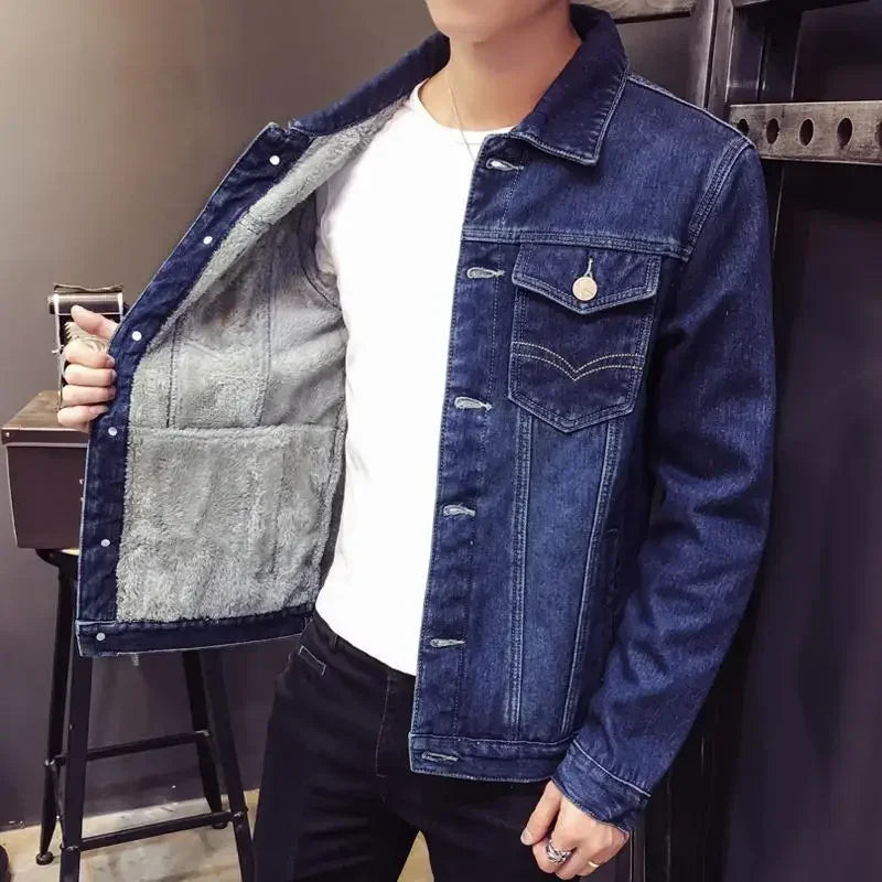 Men's Sherpa-Lined Denim Jacket – Warm Winter Coat