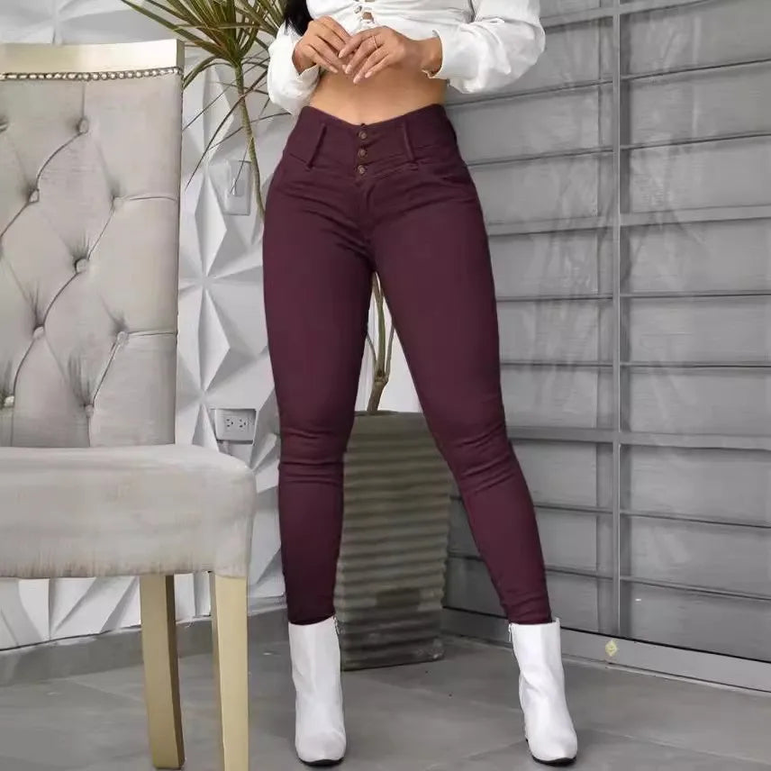 Women’s High Waist Slim Pencil Pants – Full Length