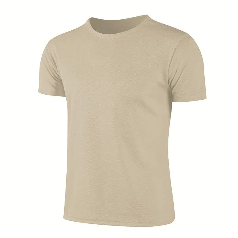 khaki Color Unisex Quick-Dry Work And Campaign T-Shirt