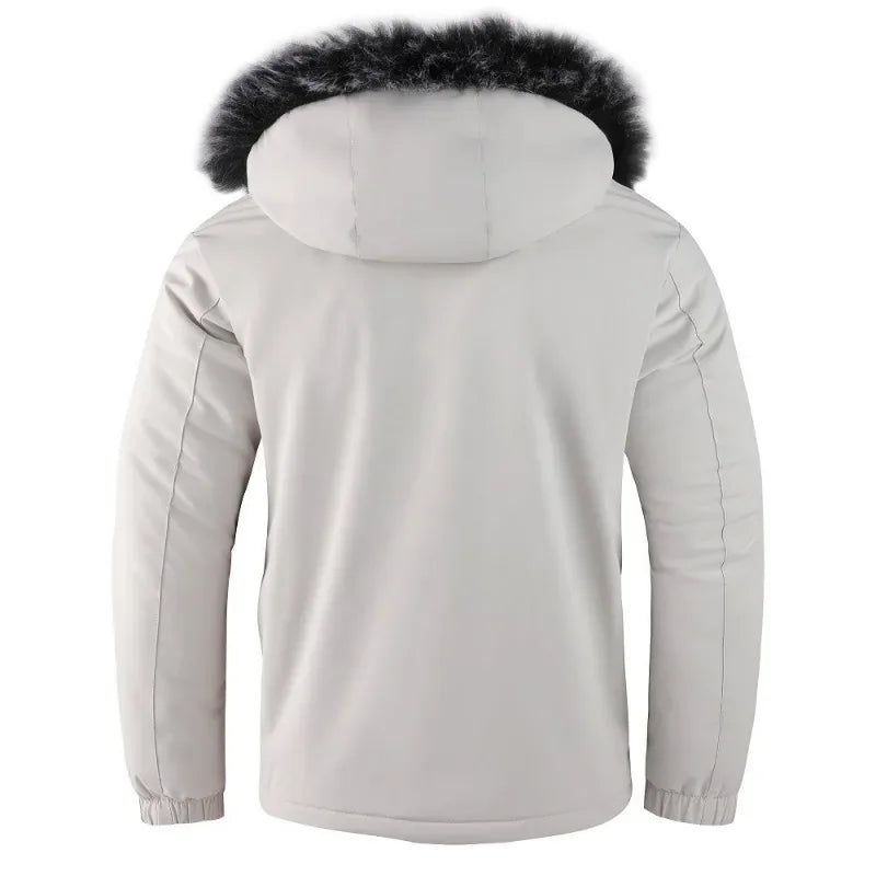 Men’s Hooded Winter Parka Jacket With Fur Collar