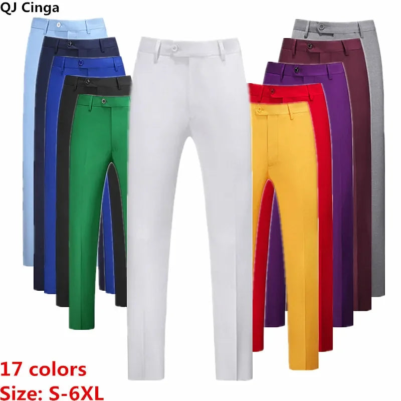 Men’s Formal Office Trousers Casual Stretch Suit Pants