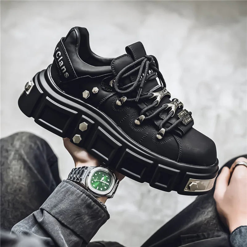 Men's Leather Work Shoes with Thick PVC Sole