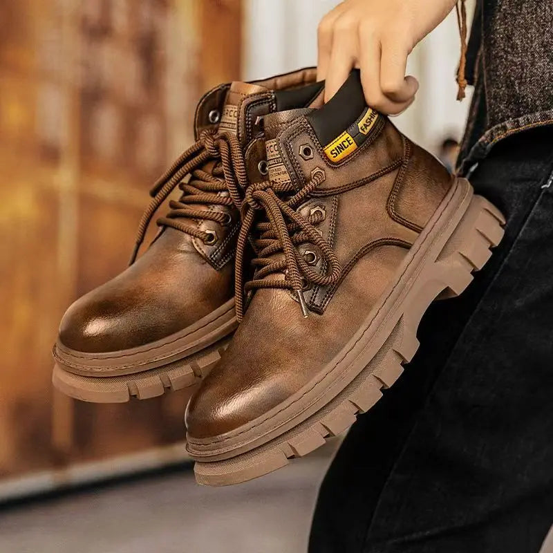 Men's Winter Ankle Snow Boots – Warm, Non-Slip Sole