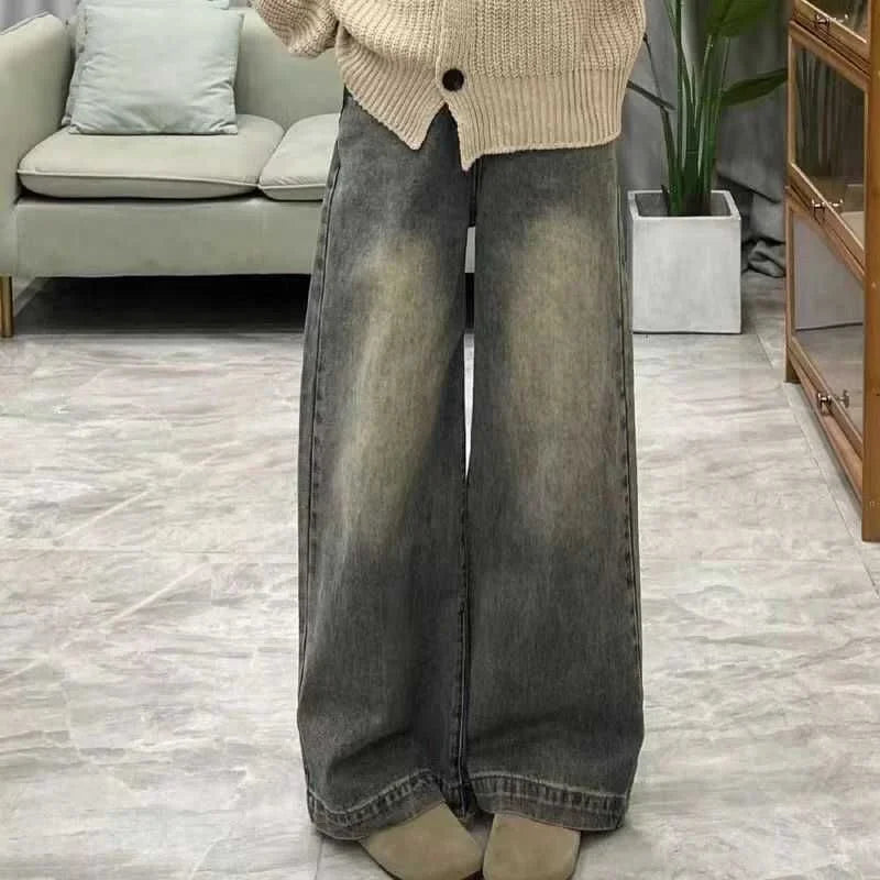Vintage Boyfriend Jeans For Women High Waist Rhinestone