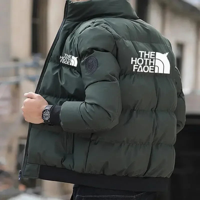 Men's Thick Winter Jacket With Zipper Closure
