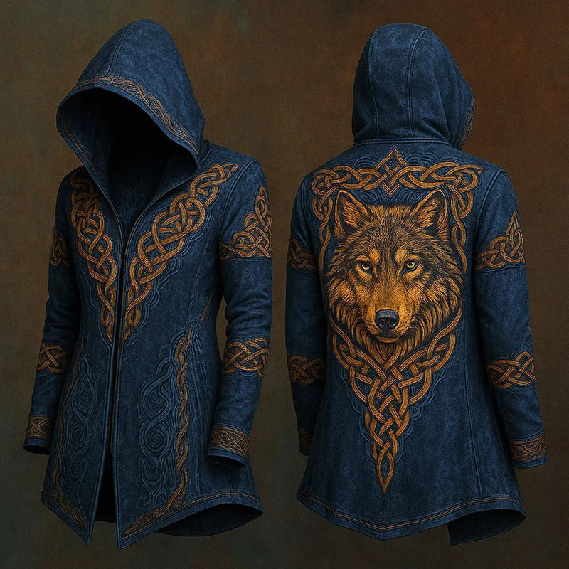 15 Print Color Men’s Vintage Gothic Hooded Coat Open Front Cardigan