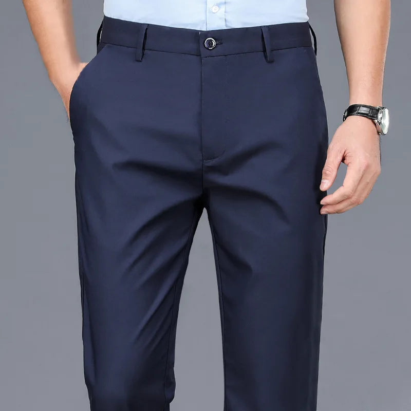 Men’s Smart Casual Stretch Trousers Fast-Dry Straight