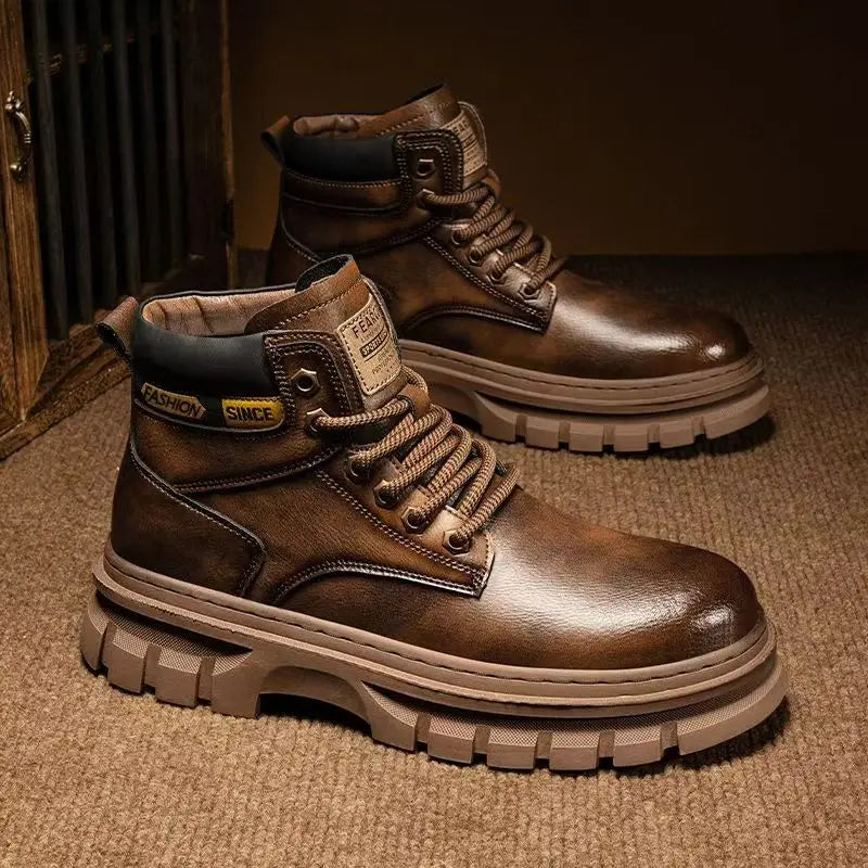 Men's Winter Ankle Snow Boots – Warm, Non-Slip Sole