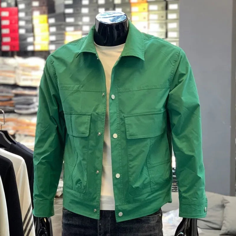 Men’s Casual Workwear Jacket With Zipper Closure