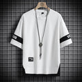 Men’s Oversized Streetwear T-Shirt Patchwork Casual Top