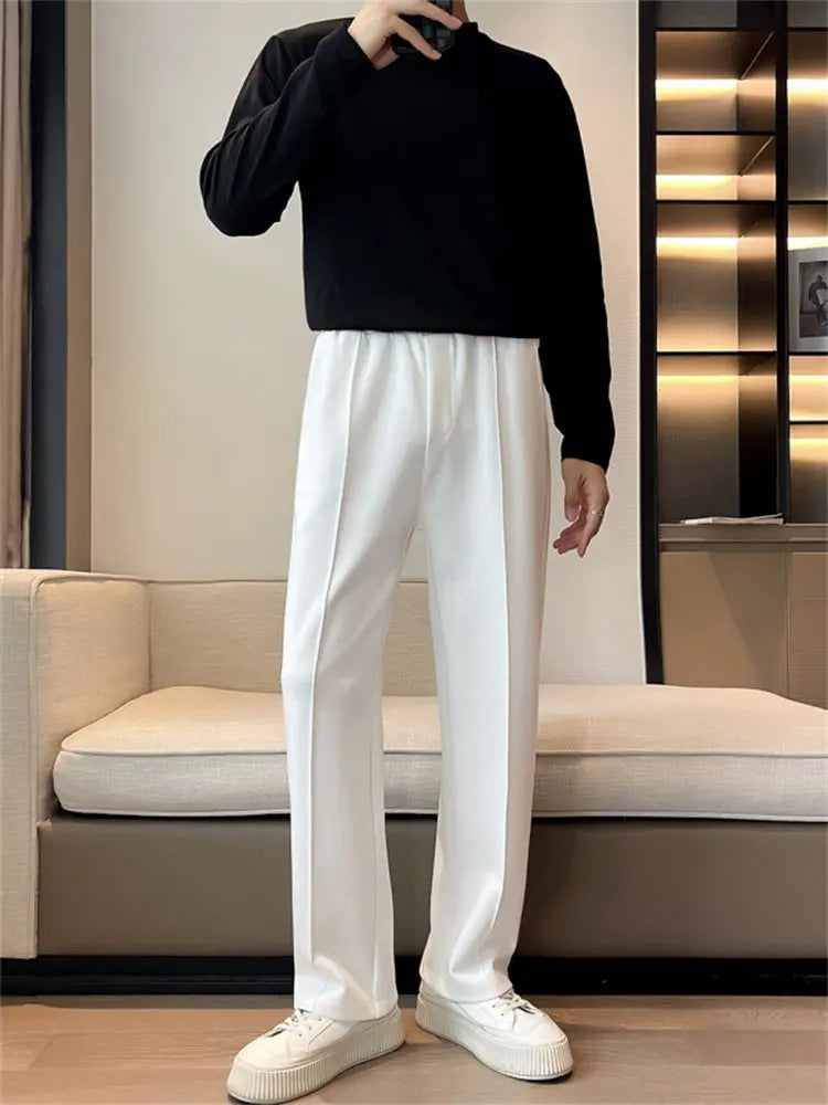 Men's Straight Leg Casual Pants Lightweight Mid-Rise