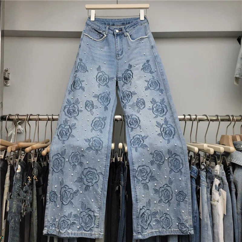 Women’s High Waist Wide Leg Denim Jeans