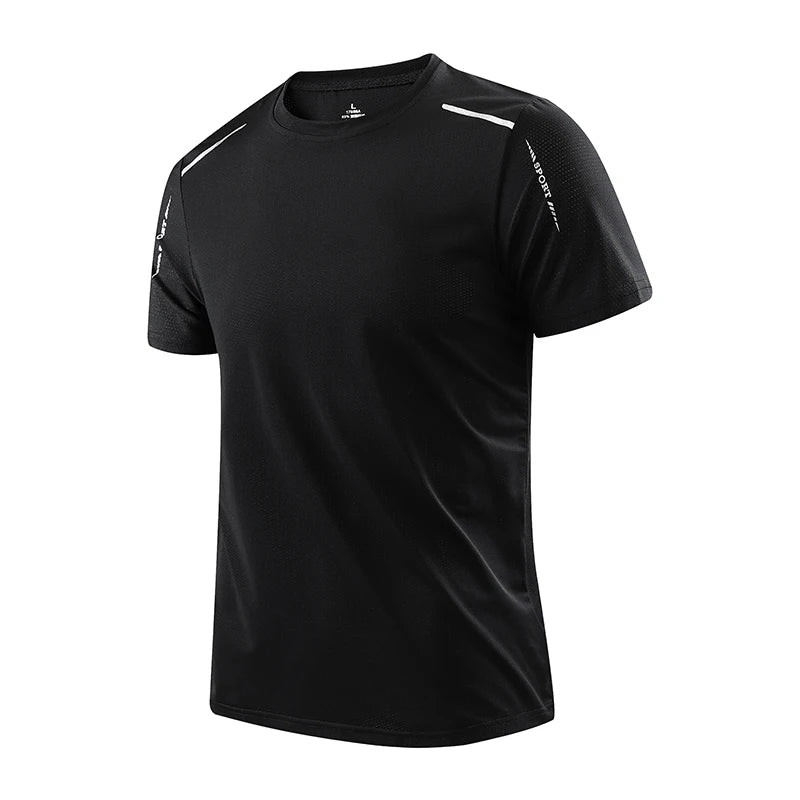 Black Color Men’s Quick Dry Running T-Shirt – Breathable Sports Top