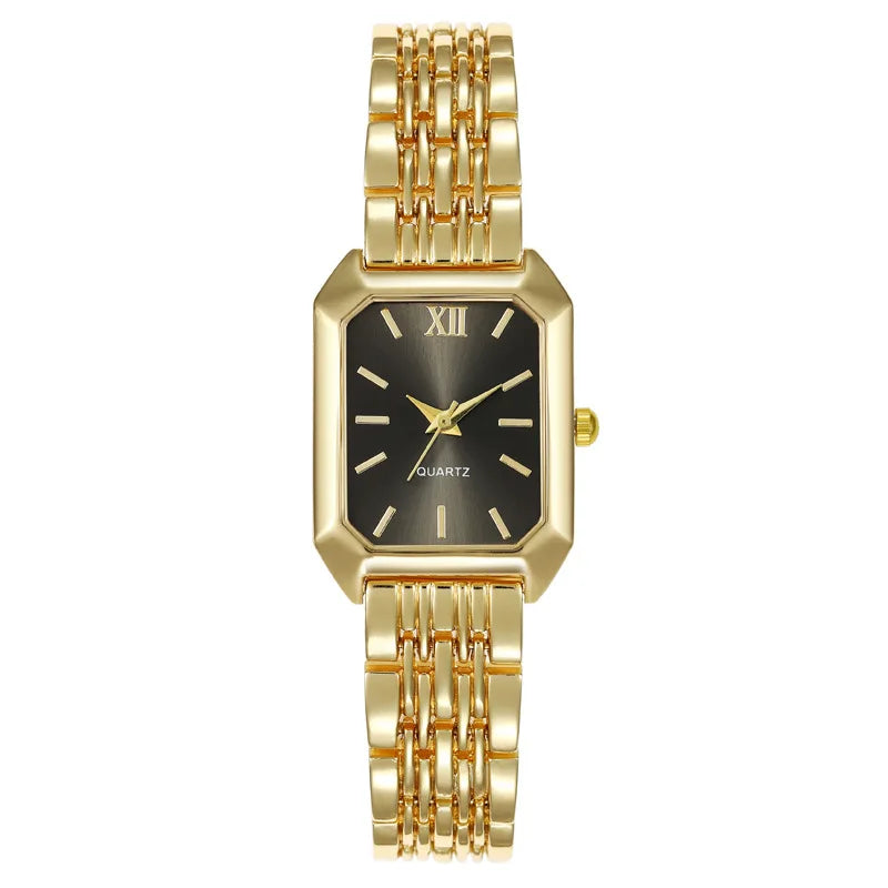 Women’s Gold Square Quartz Watch – Minimalist Bracelet