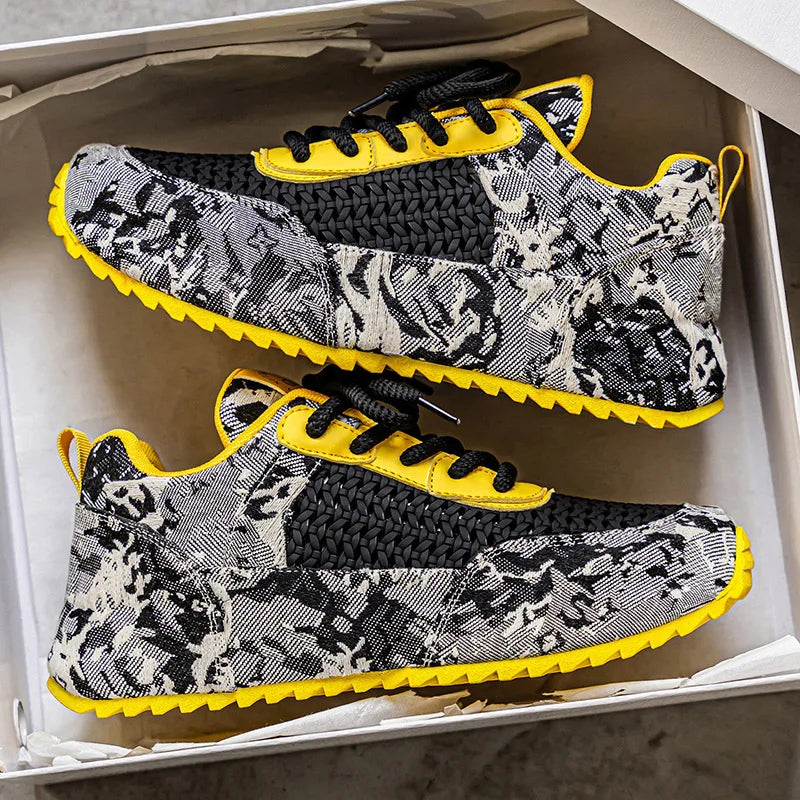 Men’s Patchwork Running Sneakers Lightweight Anti-Slip
