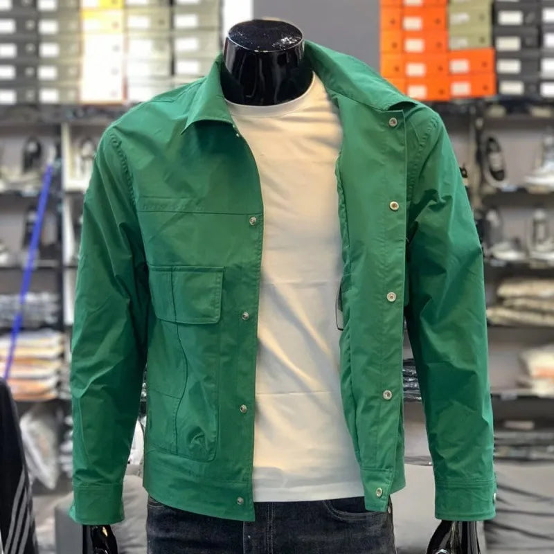 Men’s Casual Workwear Jacket With Zipper Closure