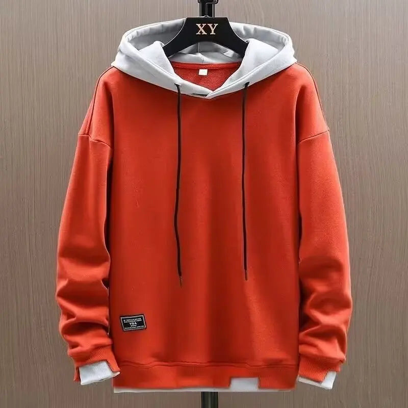 Men’s Patchwork Pullover Sweatshirt Casual Streetwear