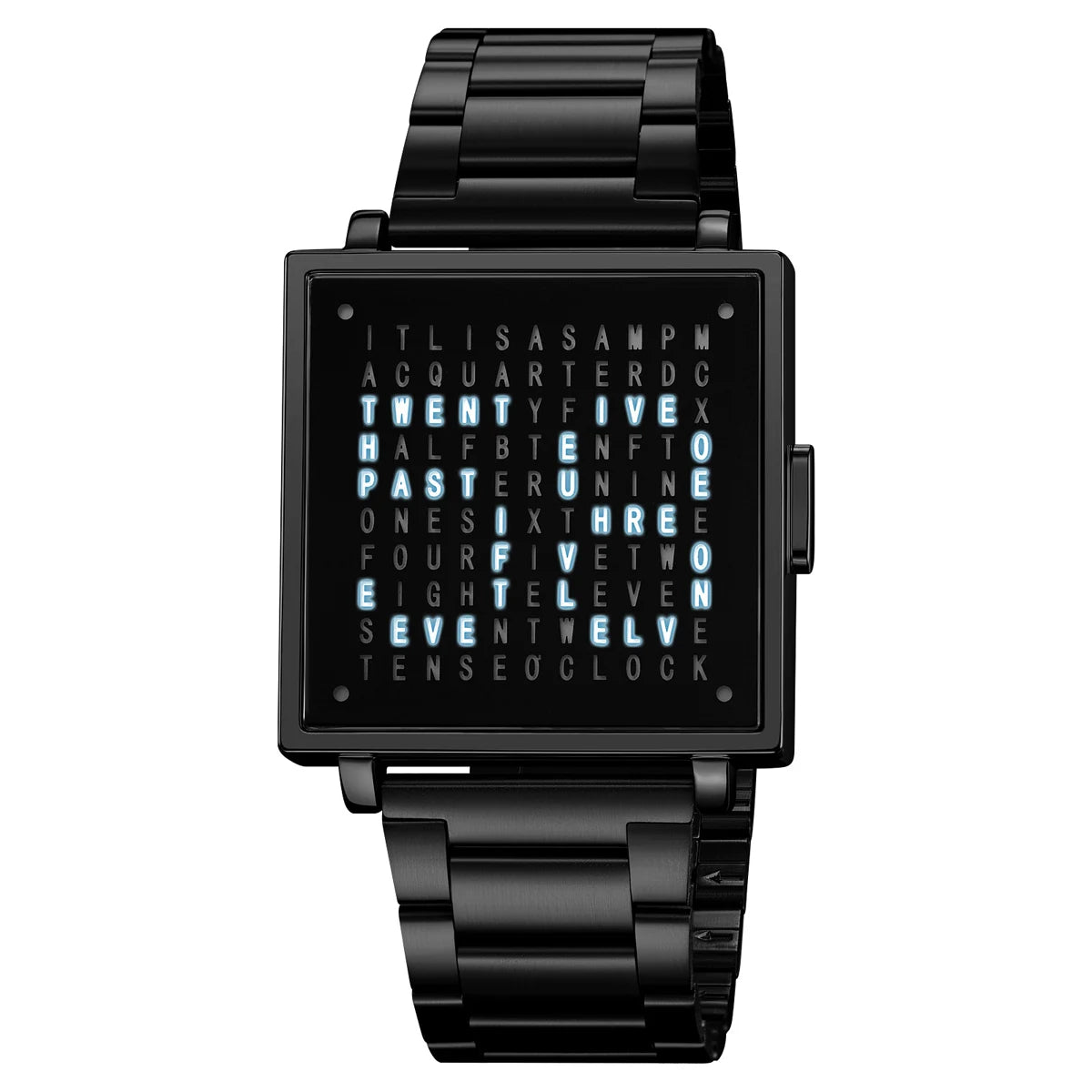 black-steel Color Square Digital Sport Watch With LED Light & Calendar